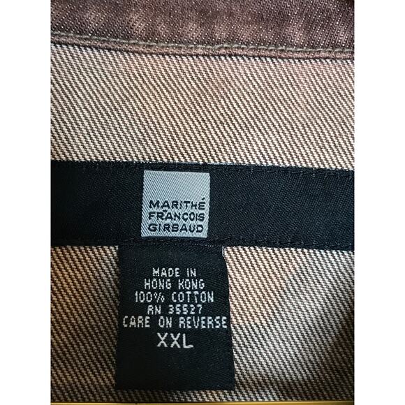 Marithe Francois Girbaud Vintage Brown Jean Jacket XXL Button Front - Picture 3 of 11